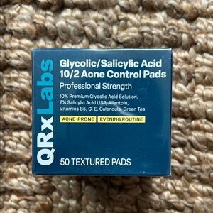 QRxLabs Glycolic/Salicylic Acid 10/2 Acne Control Pads Professional Strength 50